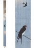 Kyoto Tapestry Wall Hanging Handpainted Linen Spallow in the Sky Early Summer