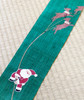Kyoto Tapestry Wall Hanging Handpainted Linen Santa in treasure sacks Christmasn