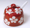 Kyo Kiyomizu yaki ware Japanees Space pot Yakumi-ire Red plum Koume Japan