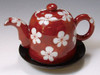 Kyo Kiyomizu yaki ware Japanees Source pot Red plum Koume Japan