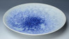 Kyoto Japanese Round Large plate Kyo Kiyomizu yaki ware Crystal flower Blue