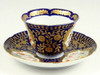 Arita yaki porcelain Japanese Coffee cup and saucer Versailles Blue Koraku