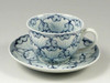 Arita yaki porcelain Japanese Coffee cup and saucer Flower Petal pattern Blue