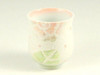 Pair Arita yaki Porcelain Yunomi Japanese Green Tea Cup Raster Rose Pink Blue