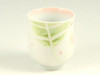 Pair Arita yaki Porcelain Yunomi Japanese Green Tea Cup Raster Rose Pink Blue
