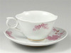 Pair Arita yaki porcelain Japanese Coffee cup saucer Icchin Purple Pink Rose