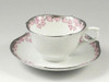 Arita yaki porcelain Japanese Coffee cup and saucer Platinum Gosu Pink Cherry