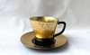 Arita yaki porcelain Japanese Coffee cup and saucer Gold Dami Black