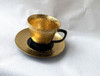 Arita yaki porcelain Japanese Coffee cup and saucer Gold Dami Black
