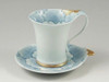 Arita yaki porcelain Japanese Coffee cup and saucer Gold Botan Ruten shape