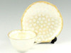 Arita yaki porcelain Japanese Coffee cup and saucer Gold raster Pine leaf