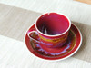 Japanese coffee cup & saucer cinnabar Arita yaki Shinnemon kiln from japan