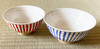 Arita yaki ware Rice bowl Tea cup Yunomi Chawan set Kohiki Stripe Blue Red Japan