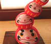 Daruma Kasane Japanese pottery ornament bringing good luck From Kyoto Japan