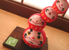 Daruma Kasane Japanese pottery ornament bringing good luck From Kyoto Japan