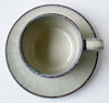 Shigaraki yaki ware Japanese pottery cuffee cup saucer White glaze Carved