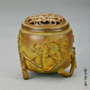 Koro Japanese Bronze Incense burner Takaoka Ume Plum motif Japan