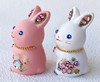 2023 Pair Zodiac Rabbit Deco KiraKira Cawaii Usagi Japanese pottery doll Japan
