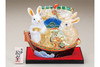 2023 Zodiac Kutani yaki porcelain Rabbit Usagi Doll Tresure ship Mori art Handcr