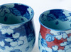 Pair Arita yaki Porcelain Yunomi Japanese Green Tea Cup InOutside Dami Cherry