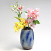 Shigaraki yaki ware Japanese flower pot vase Handcraft Blue Ryusai Natsume