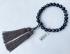 Buddhist Rosary Mala Juzu Prayer beads Japan Kyoto Black Lace Agate Handcraft