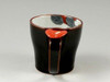 Pair Arita yaki ware Japanese Coffee Mug cup Hana-e Black Tenmoku Handpaint