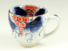 Pair Arita yaki ware Japanese Coffee Mug cup Grape Blue Red handpaint Japan