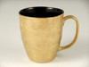 Pair Arita yaki ware Japanese Coffee Mug cup Gold Platinum Black Glaze Japan