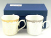 Pair Arita yaki ware Japanese Coffee Mug cup Gold Platinum Raster Rinka Japan