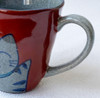 Arita yaki ware Japanese Coffee Tea Mug cup Banzai Cat Neko Red Japan