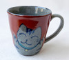 Arita yaki ware Japanese Coffee Tea Mug cup Banzai Cat Neko Red Japan