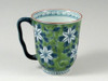 Pair Arita yaki ware Japanese Coffee Tea Mug cup Dami Clematis Red Green