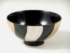 Pair Arita yaki porcelain Japanese Rice bowl Gohan Black White Gold Platinum