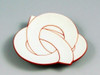 Arita yaki ware Japnaese Small plate Mame zara Red Line Sen Musubi Japan