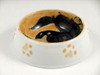 Dog feeding bowl Arita yaki porcelain Handpainted Dachshund Made in Japan