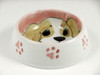 Dog feeding bowl Arita yaki porcelain Handpainted Spaniel Made in Japan