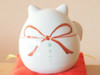 Kutani yaki Roly poly Maneki Neko Okiagari koboshi Heart  Lucky cat Japan