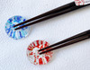 Wakasa nuri Japanese Lacquered Chopstick and Hashioki set Sea  Breeze Blue Red