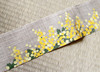 Kyoto Tapestry Wall Hanging Handpainted Linen Mimosa flower Spring Yellow