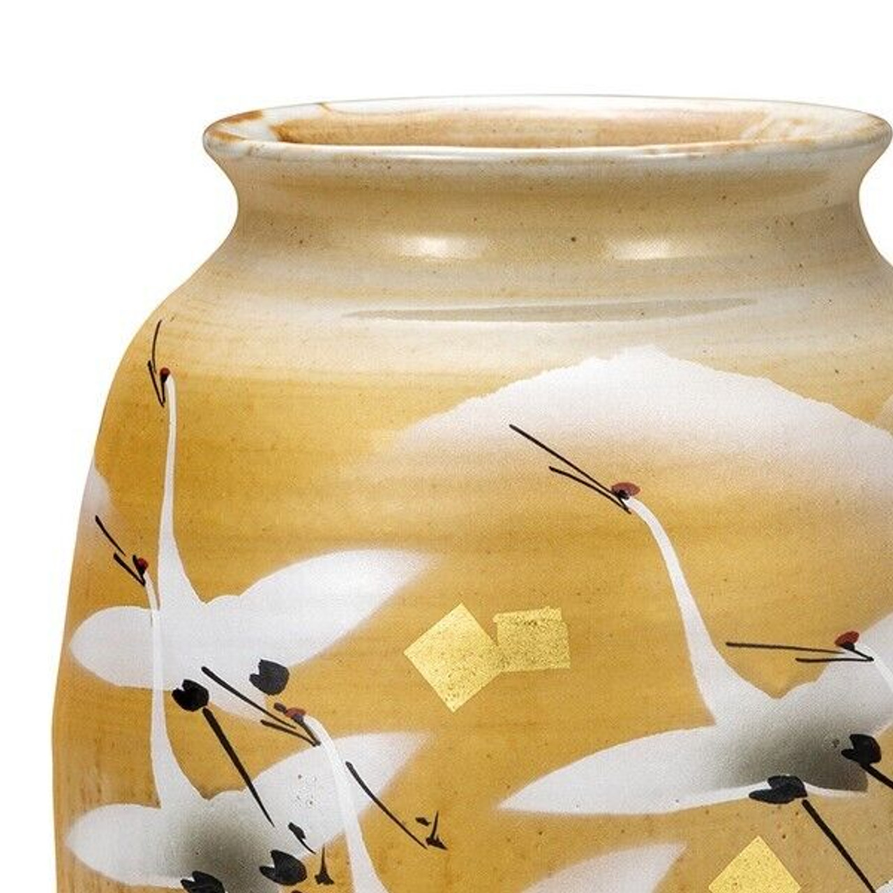 九谷焼Kutani Ware Ceramic Vase Kutani yaki ware Ceramic Japanese Flower pot Vase Gold foil