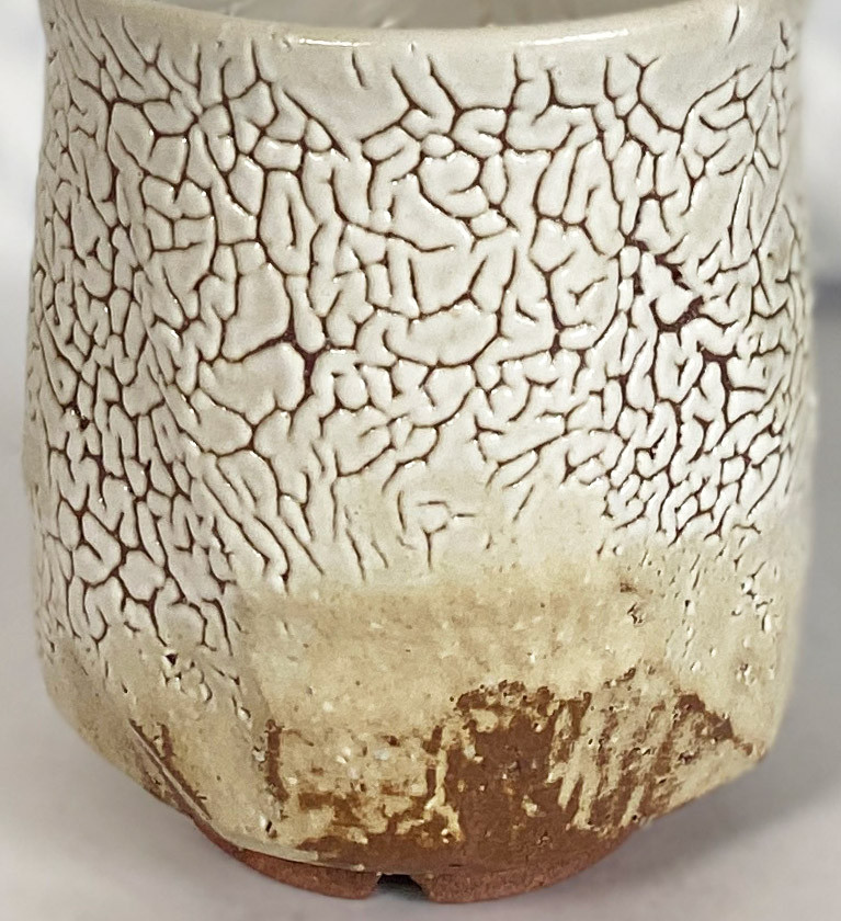 Hagi yaki pottery Yunomi Japanese tea cup Kairagi Muffle glaze