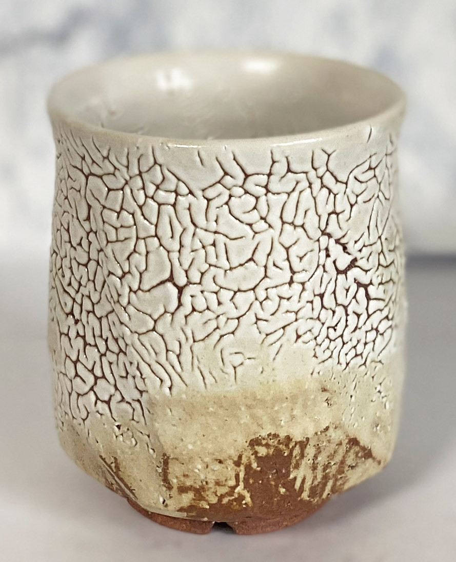 Hagi yaki pottery Yunomi Japanese tea cup Kairagi Muffle glaze