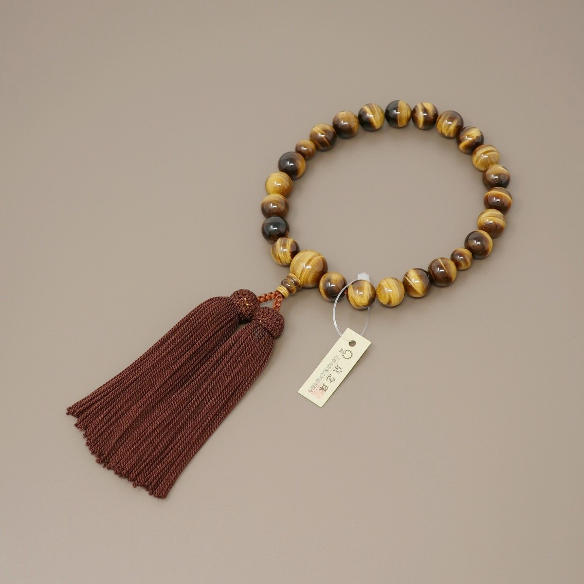 Tiger Eye 22 Bead Juzu Matching Beads Silk Tassel Kyoto Japan