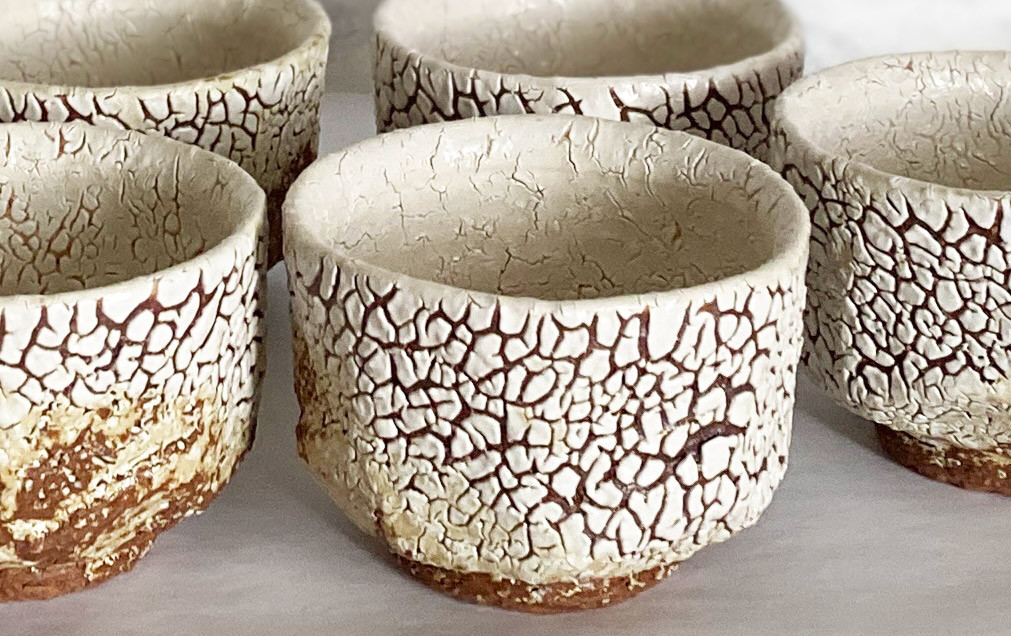 Hagi yaki pottery Kumidashi Yunomi Japanese tea cup Kairagi muffle