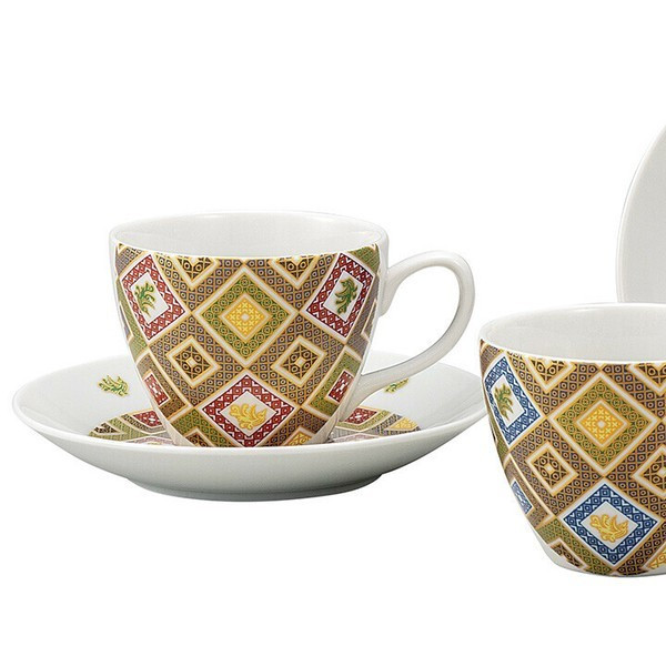 Kutaniyaki Coffee Cup and Saucer - Thumbnail 3