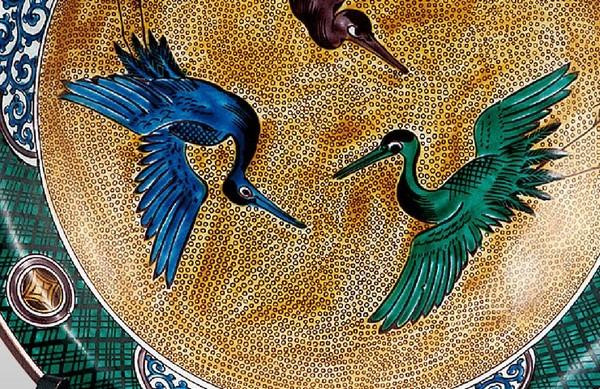 Kutani ware Decorative plate 31cm Yoshidaya Crane Made in Japan