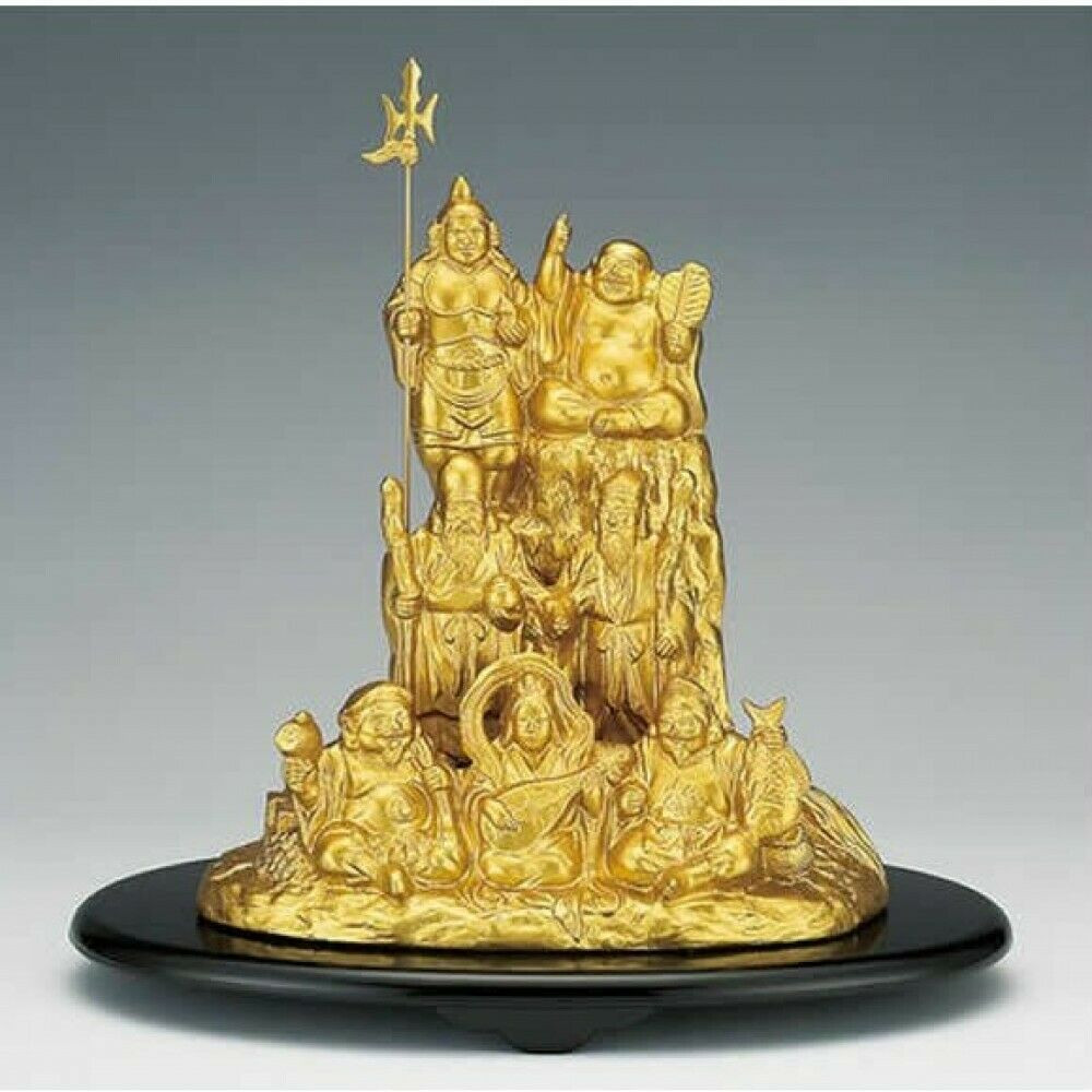 Seven Gods of Fortune Gold Japan Takaoka Metal Handcraft Figure