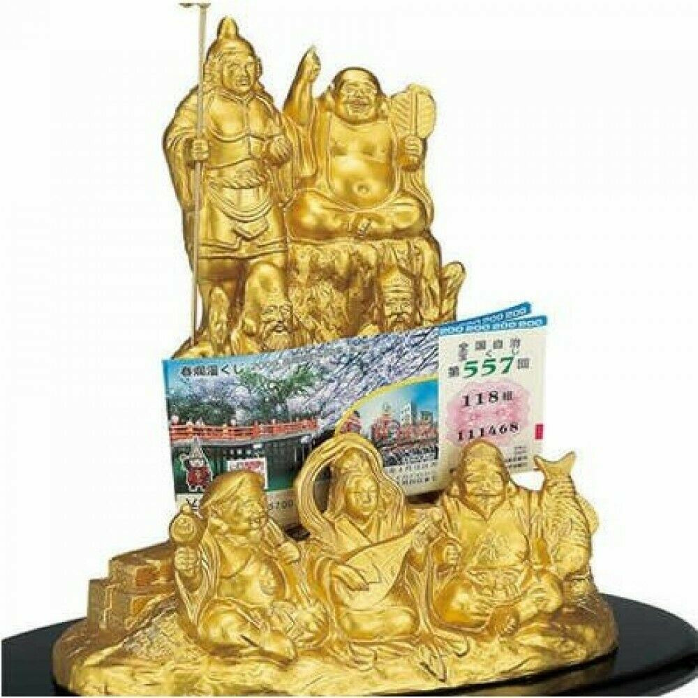 Seven Gods of Fortune Gold Japan Takaoka Metal Handcraft Figure