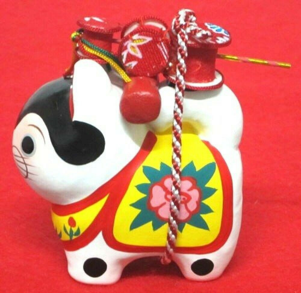 Inu Hariko Japanese Papier-mache dog Carrying Denden-taiko Toy